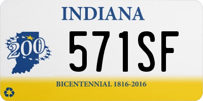 IN license plate 571SF