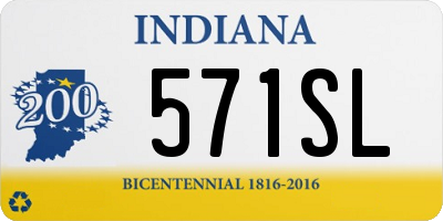 IN license plate 571SL