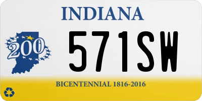 IN license plate 571SW