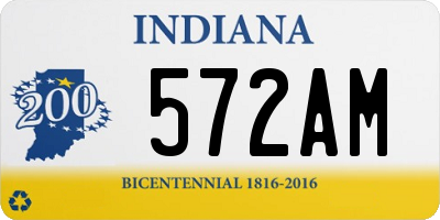 IN license plate 572AM