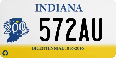 IN license plate 572AU