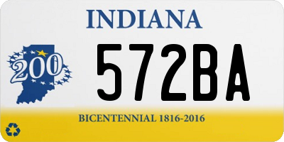 IN license plate 572BA