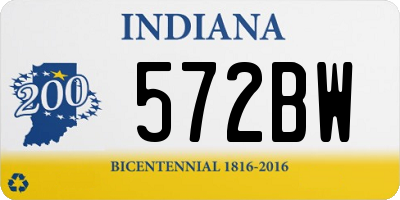 IN license plate 572BW