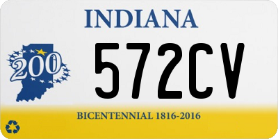 IN license plate 572CV