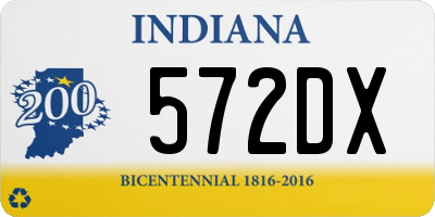 IN license plate 572DX