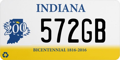 IN license plate 572GB