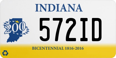 IN license plate 572ID