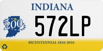 IN license plate 572LP