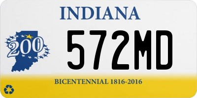 IN license plate 572MD