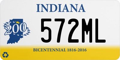 IN license plate 572ML