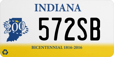 IN license plate 572SB