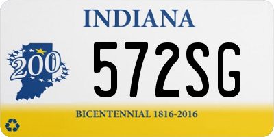 IN license plate 572SG