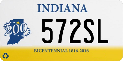 IN license plate 572SL