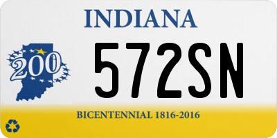 IN license plate 572SN