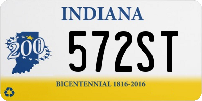 IN license plate 572ST