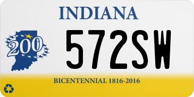 IN license plate 572SW