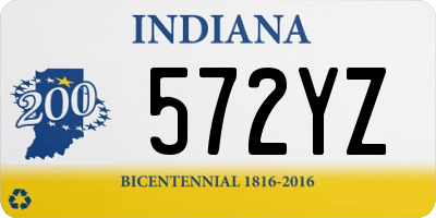 IN license plate 572YZ