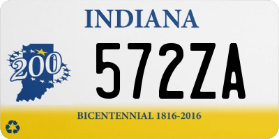 IN license plate 572ZA