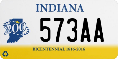 IN license plate 573AA