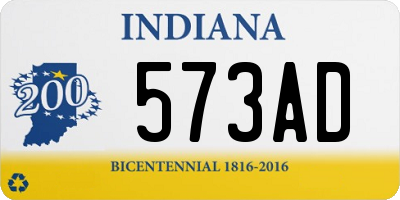 IN license plate 573AD