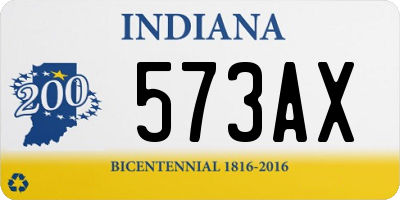 IN license plate 573AX