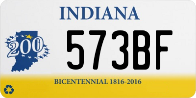 IN license plate 573BF