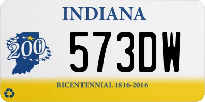 IN license plate 573DW