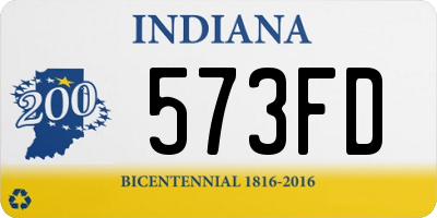 IN license plate 573FD