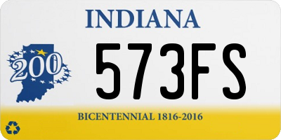 IN license plate 573FS