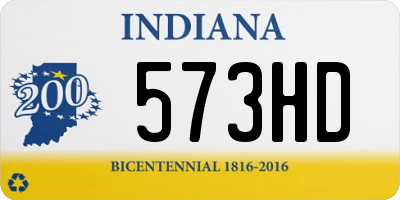 IN license plate 573HD