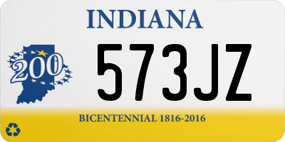 IN license plate 573JZ