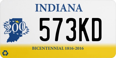 IN license plate 573KD