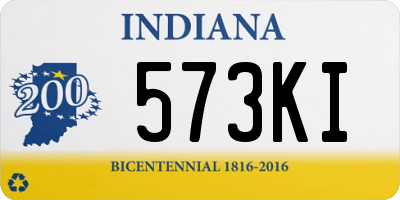 IN license plate 573KI