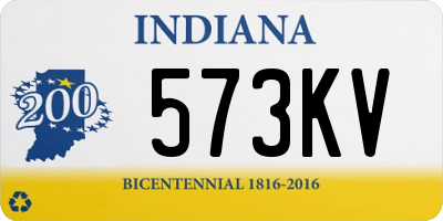 IN license plate 573KV