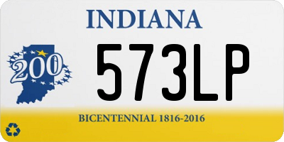 IN license plate 573LP