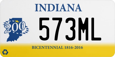 IN license plate 573ML