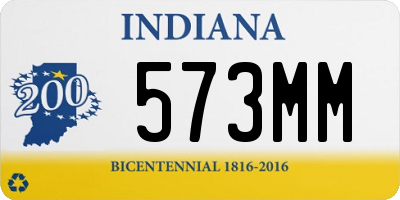 IN license plate 573MM