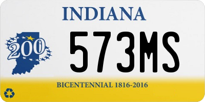 IN license plate 573MS