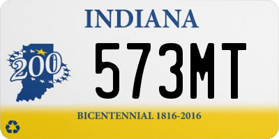 IN license plate 573MT