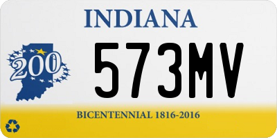 IN license plate 573MV