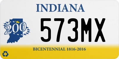 IN license plate 573MX