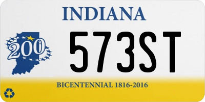 IN license plate 573ST