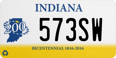 IN license plate 573SW