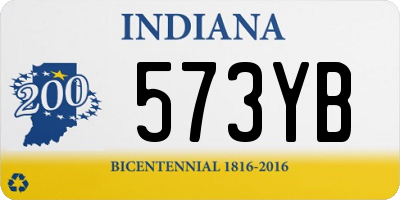 IN license plate 573YB