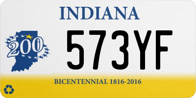 IN license plate 573YF