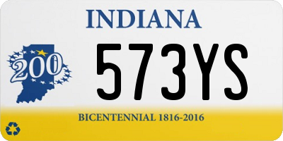 IN license plate 573YS