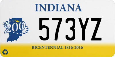 IN license plate 573YZ