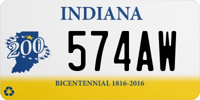 IN license plate 574AW