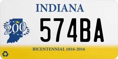 IN license plate 574BA