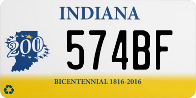 IN license plate 574BF